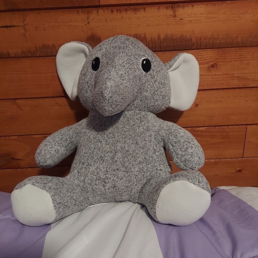 Gray stuffed elephant  soft cute nursery Toy Box brand